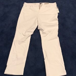 NYDJ White Marilyn straight leg jeans - very long!
